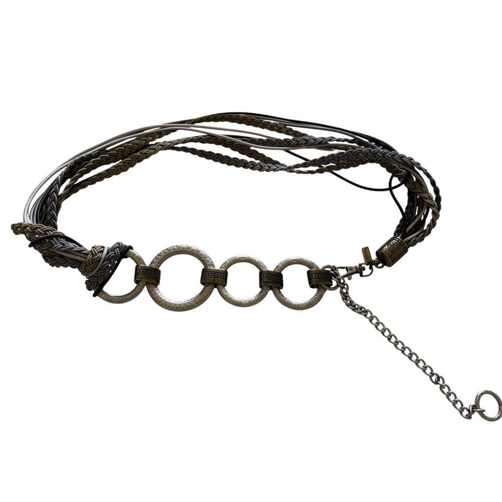 "CHICO'S"MULTI COLORS STRAPPY METALLIC Belt Adjustable Waist size 36"Full Length - Picture 1 of 7